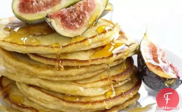 Sweet Ricotta Pancakes With Honey & Figs