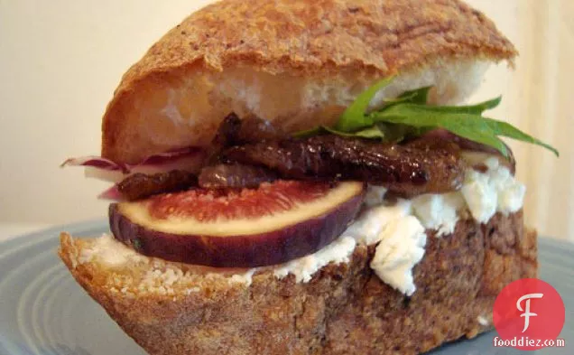 Cooking from the Glossies: Fig, Goat Cheese, and Caramelized Onion Sandwiches