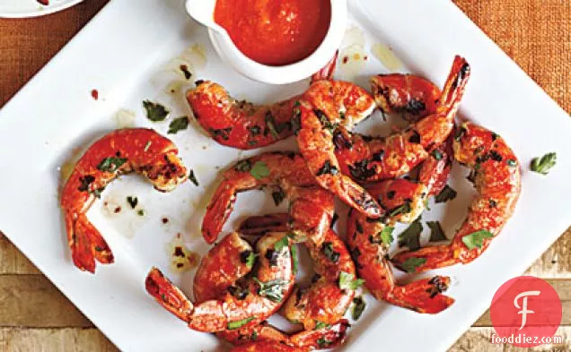 Skillet-Cooked Shrimp with Romesco Sauce