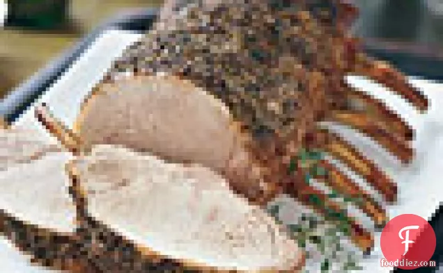 Herb-Brined Pork Prime Rib Roast