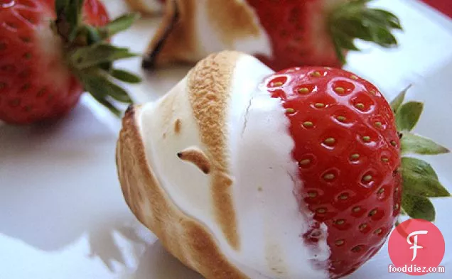 Strawberries In Bruleed Marshmallow Creme