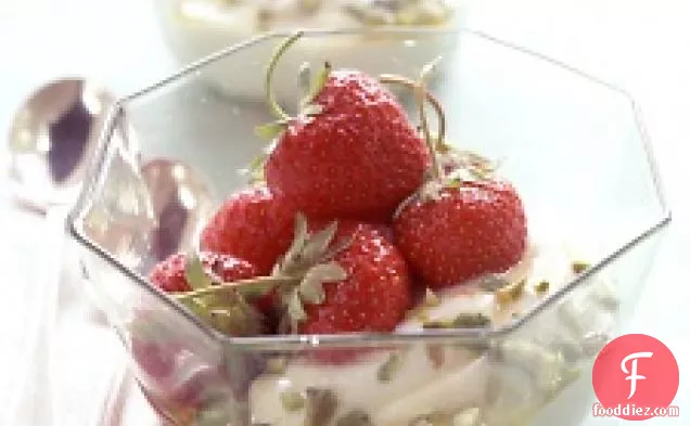Strawberries With Yogurt And Pistachios