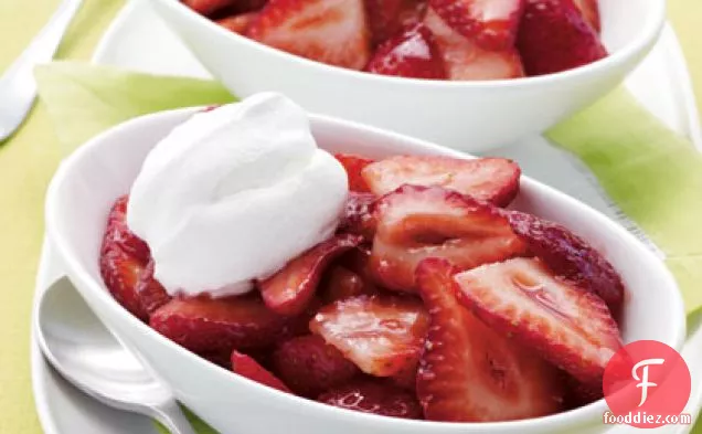 Merlot Strawberries with Whipped Cream