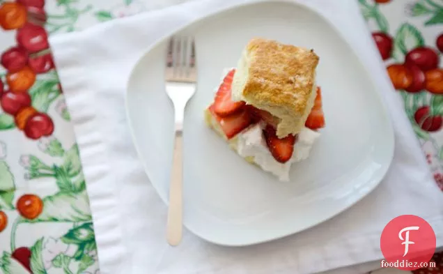Strawberry Shortcake With Honey Lemon Cream