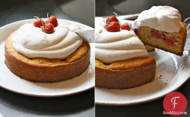 Strawberry Buttermilk Cake With Preserved Whole Strawberries