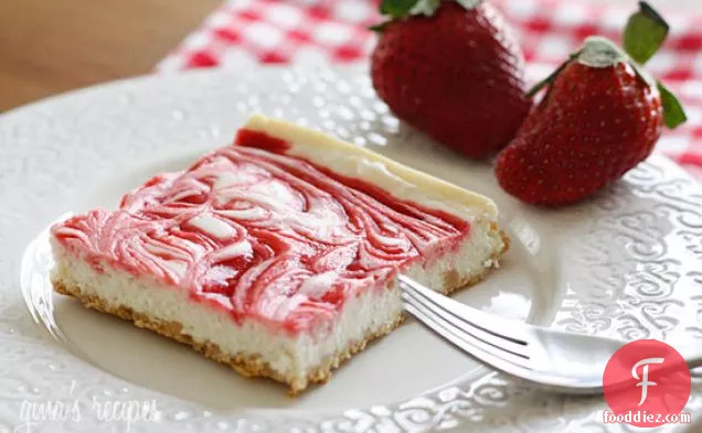 Low Fat Strawberry Swirl Cheesecake