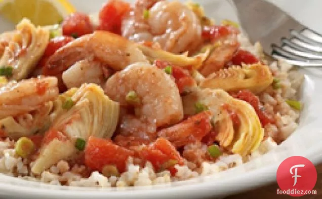 Shrimp With Artichokes And Tomatoes For Two