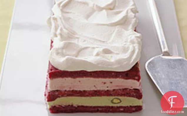 Strawberry And Pistachio Ice-cream Cake