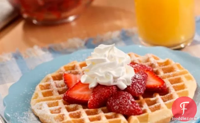 Waffles With Fresh Strawberries