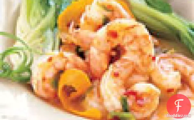 Spicy-Sweet Tangerine Shrimp with Baby Bok Choy