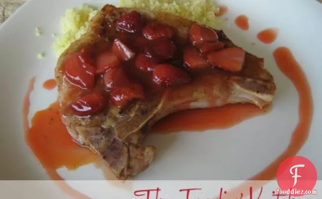 Chile Dusted Pork Chops With Strawberries