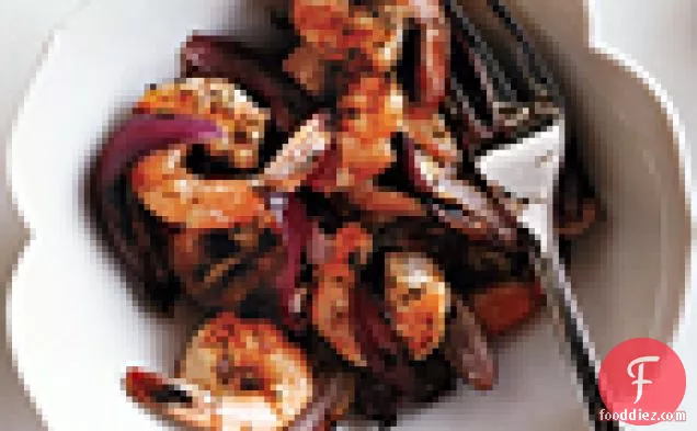 ग्रील्ड अजवायन की पत्ती झींगा