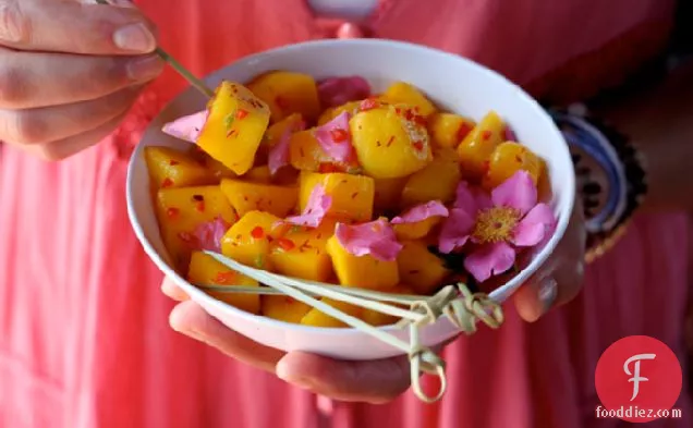 Marinated Mango With Rose Petals