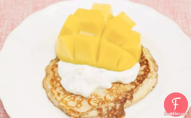 One-cup Pancakes, Tropical Yogurt And Mango