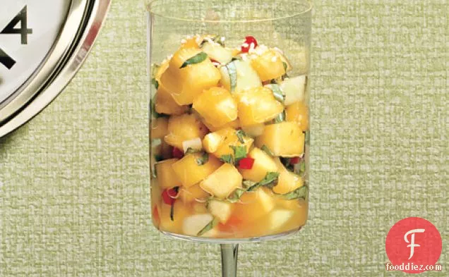 Pineapple, Honeydew, and Mango with Ginger and Fresh Herbs