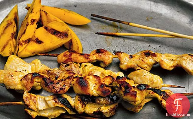 Chicken Skewers with Grilled Mango