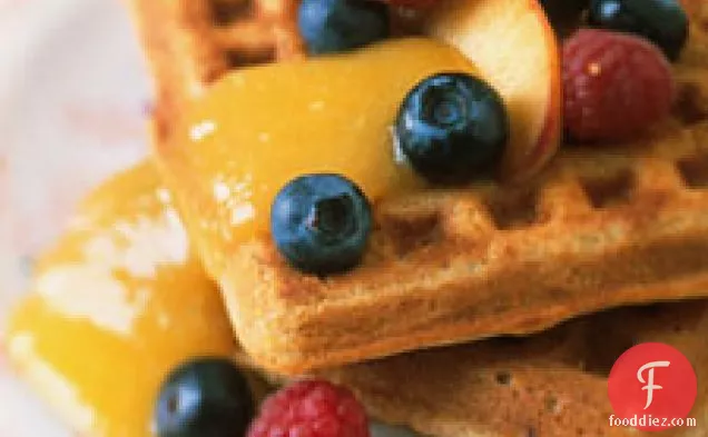 Oat And Whole-wheat Waffles With Mango Sauce