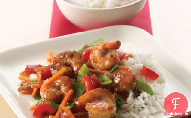 Asian Shrimp With Pea Pods & Bell Peppers