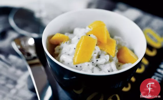 Lime-Scented Poppy-Seed Rice Pudding with Mango
