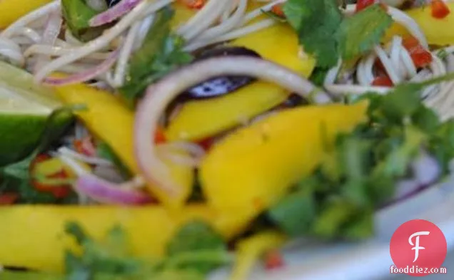 Soba Noodles With Mango, Coriander, And Red Chiles
