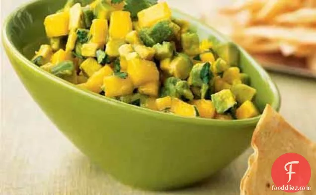 Avocado-Mango Salsa with Roasted Corn Chips
