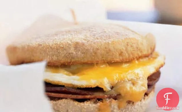 Ham and Cheese Breakfast Sandwich with Mango Chutney