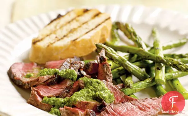 Grilled Steak with Caper-Herb Sauce