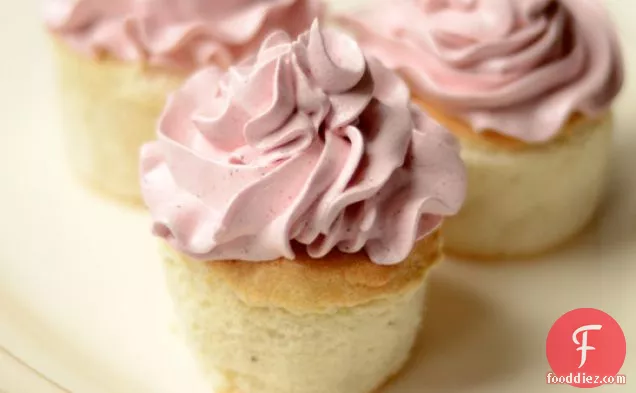 Airy Angel Food Cupcakes With Naturally Pink Icing