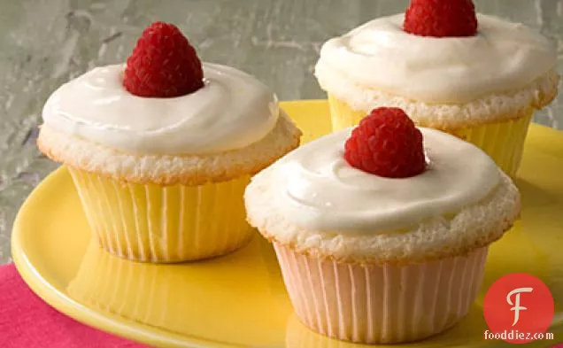 Lemon-Raspberry Angel Food Cupcakes