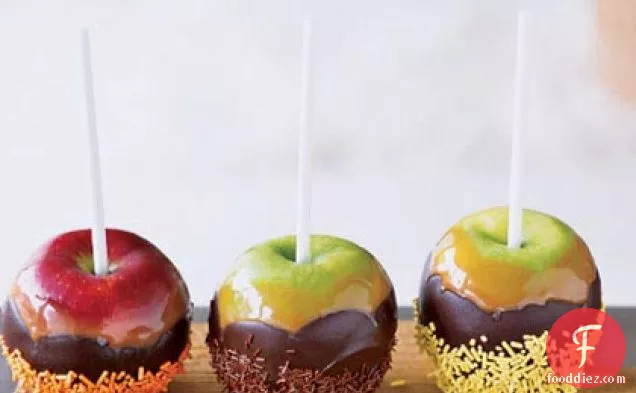 Chocolate Caramel Apples with Sprinkles