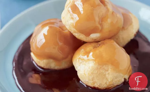 Caramel-Chocolate Cream Puffs