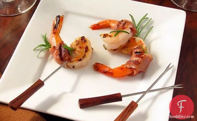Orange & Rosemary Prosciutto-wrapped Grilled Shrimp
