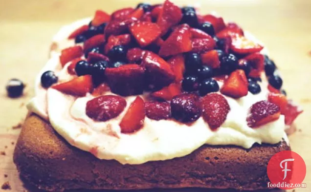 Cardamom Butter Cake With Fresh Berries & Orange Whipped Cream