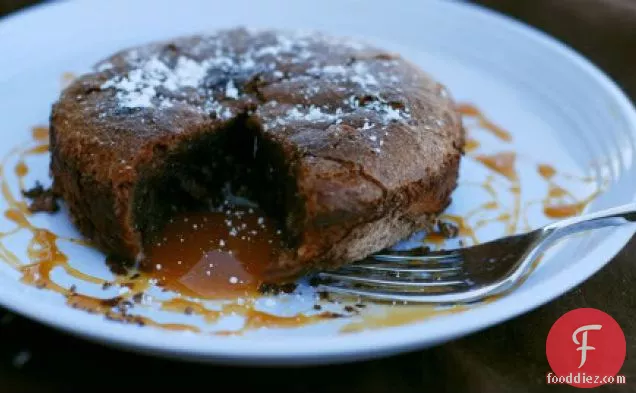Molten Chocolate Cake With Caramel Filling