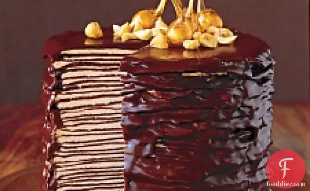 डार्केस्ट चॉकलेट क्रेप केक