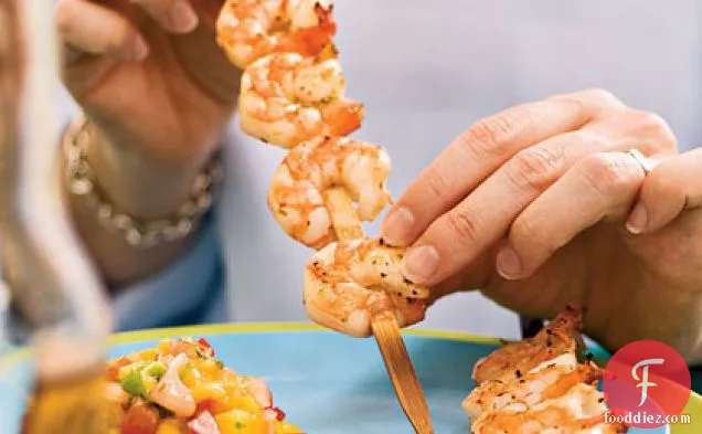 Grilled Shrimp with Mango and Red Onion Relish