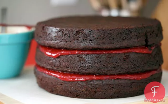 Double Chocolate Cake With Raspberry Filling