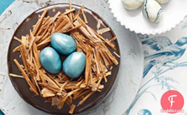 Rich Chocolate Cake With Ganache Frosting And Truffle-egg Nest