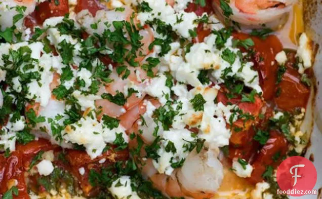 Roasted Tomatoes With Shrimp And Feta
