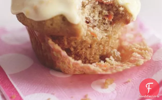 Carrot Cake Cupcakes With Orange Icing
