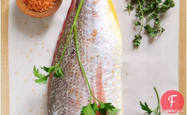 Red Snapper Cooked In Thyme-flavored Salt