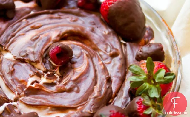 Chocolate Swirl Raspberry Cheesecake