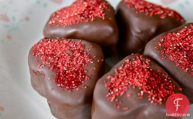 Heart-shaped Brownie Cheesecake Truffles