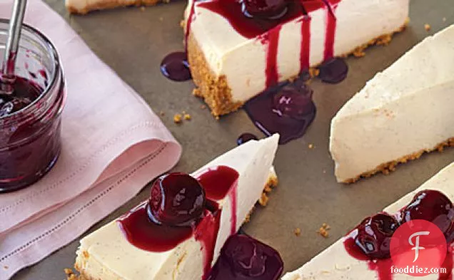 Vanilla Cheesecake with Cherry Topping