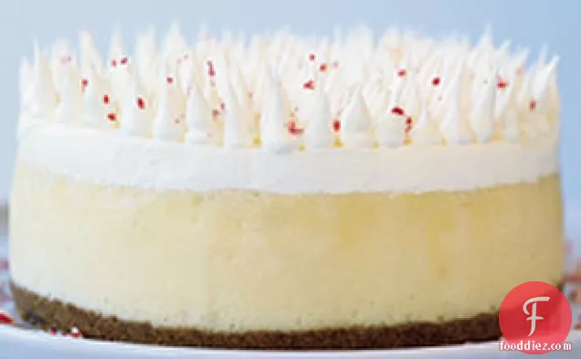 White Chocolate-Candy Cane Cheesecake