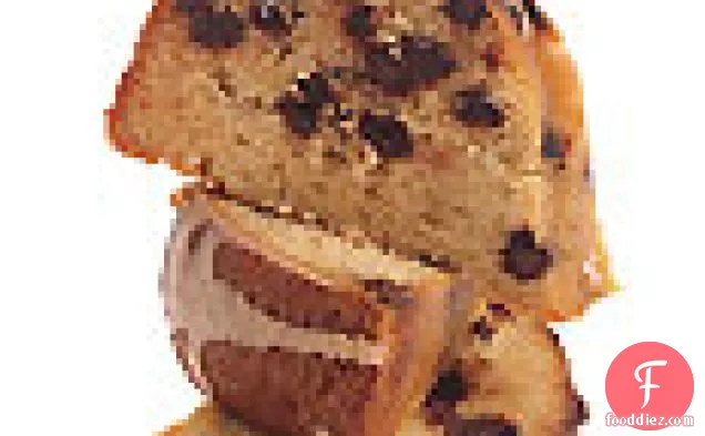 Brown Sugar and Chocolate Chip Pound Cake with Maple-Espresso Glaze