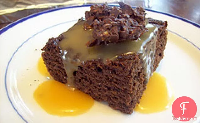 Chocolate Cake With Honey Caramel Sauce And Chocolate Covered C