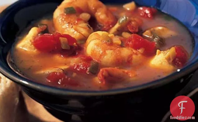 ऑरेंज-केसर झींगा-और-स्नैपर स्टू