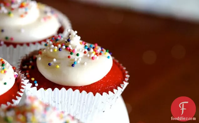Bright Red Velvet Cupcakes