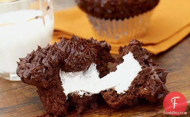 Devil's Food Cupcakes with Marshmallow Filling